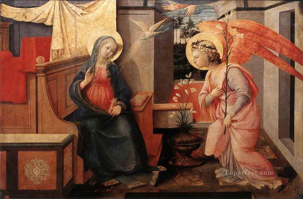 Annunciation 14455 Renaissance Filippo Lippi Oil Paintings